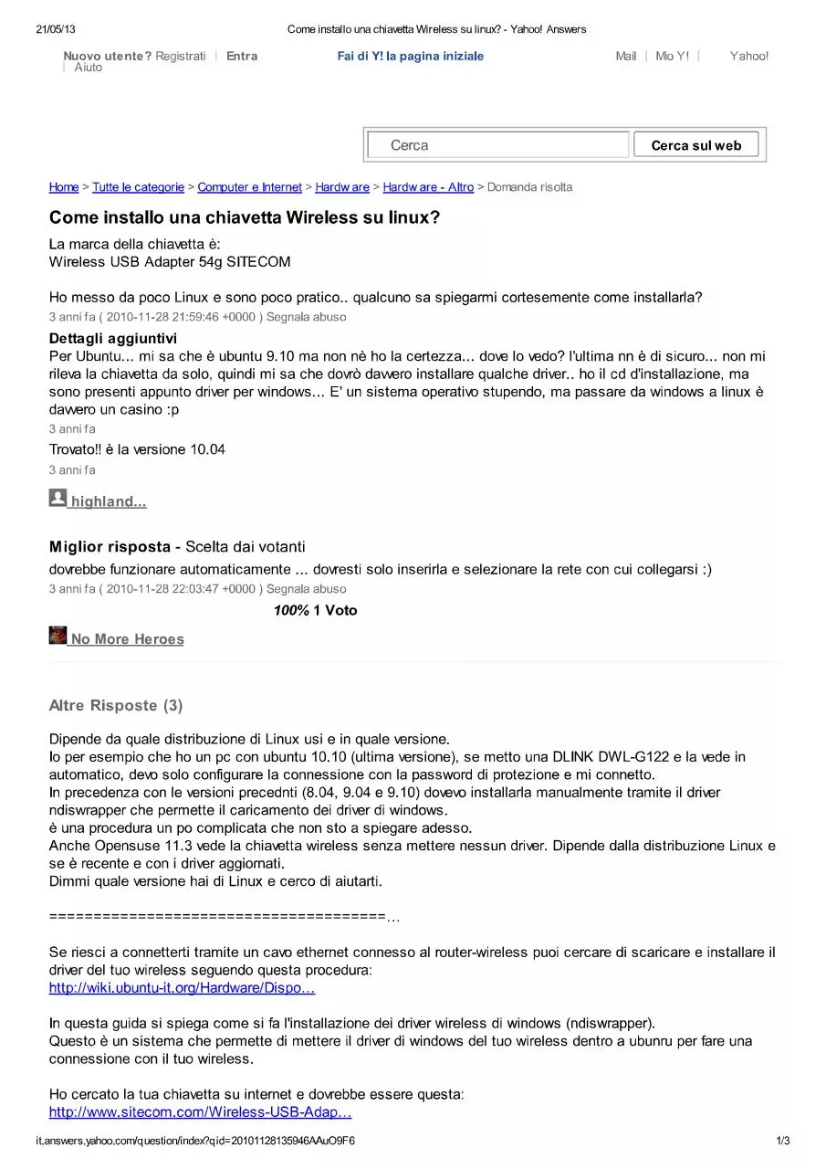 Page 1 of 3, Come installo una chiave...linux Yahoo! Answers