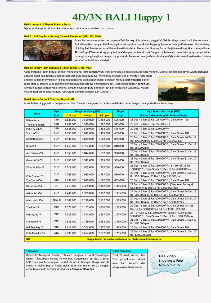 Page 1 of 1, 4D Bali Happy 1