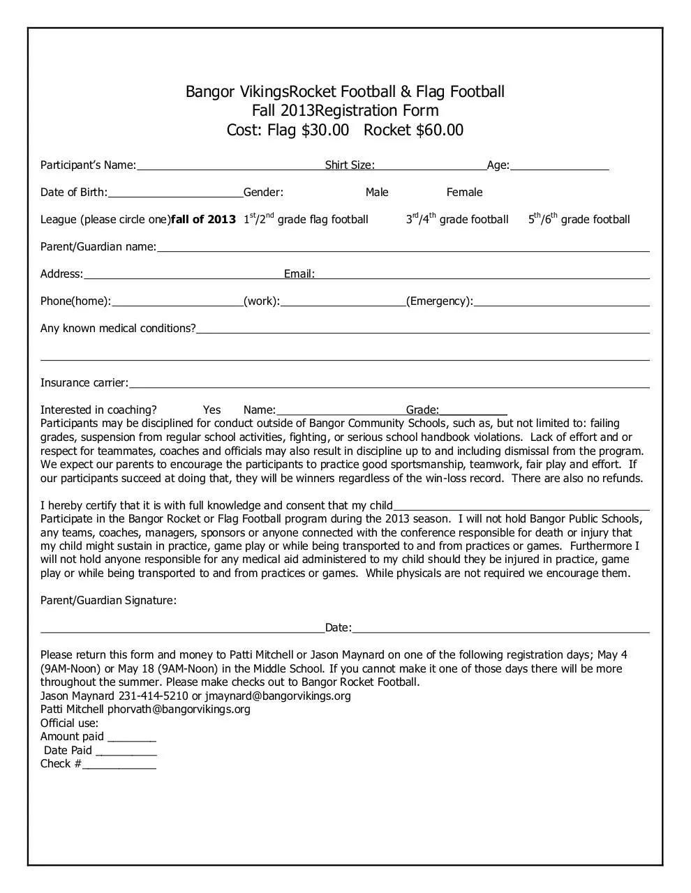 Document preview - Rocket_Football_registration 2013 Final Copy.pdf - Page 1/1