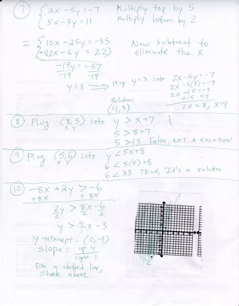 Page 3 of 8, Final Exam Review Solutions Algebra 100