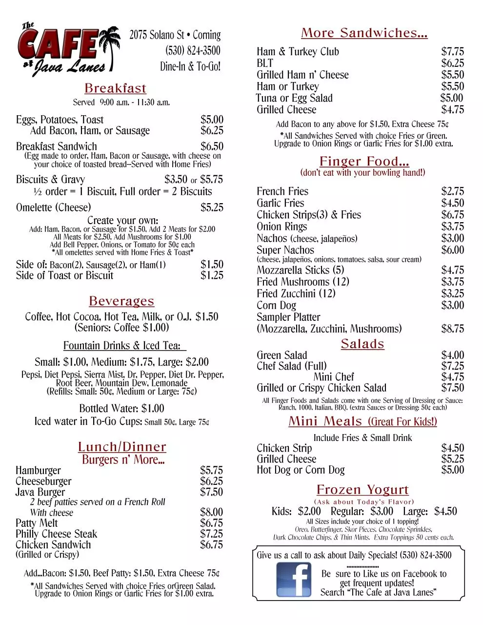 Page 1 of 1, Menu 2013