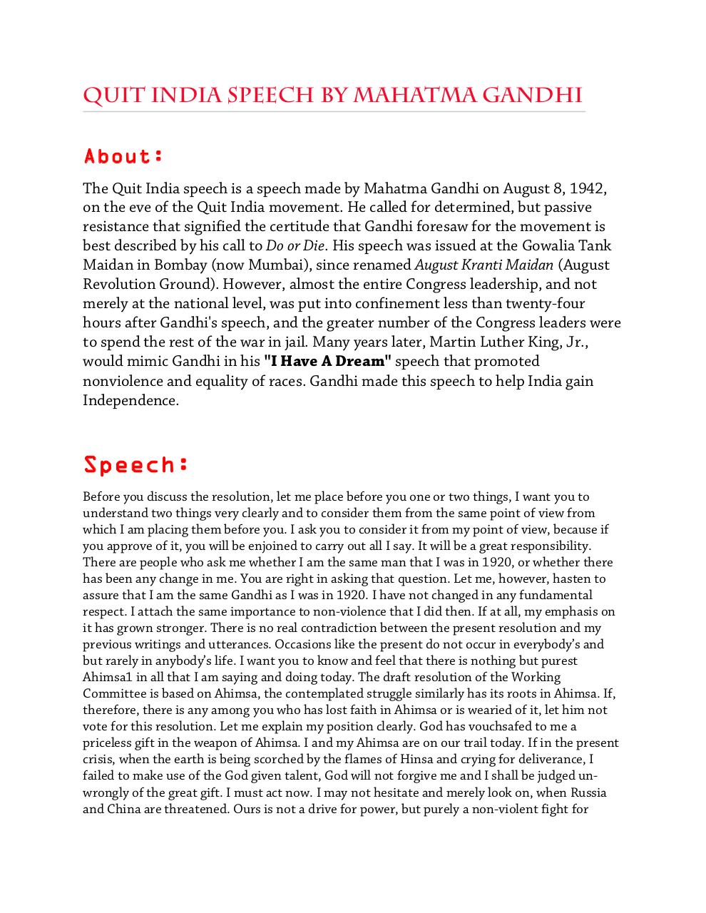 Document preview Quit India Speech By Gandhi ABHI.pdf - page 2/3