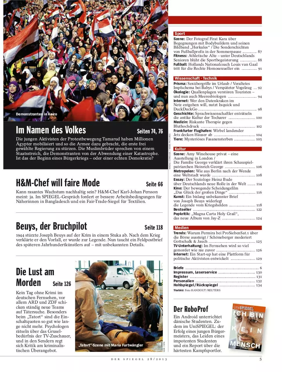 Page 5 of 136, Der Spiegel No 28 2013
