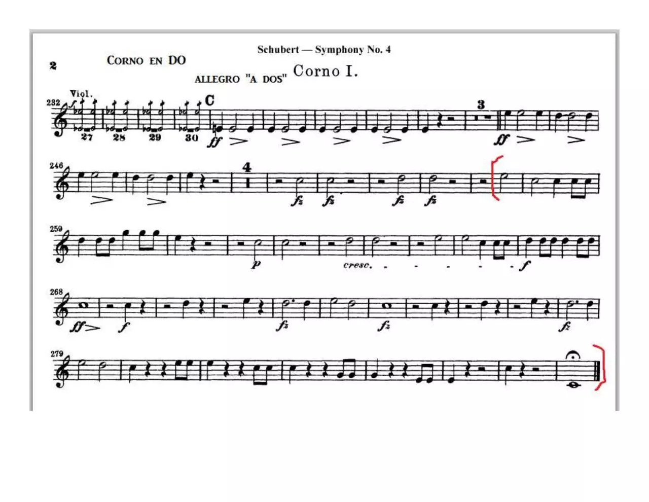 Page 1 of 2, Audición CORNO