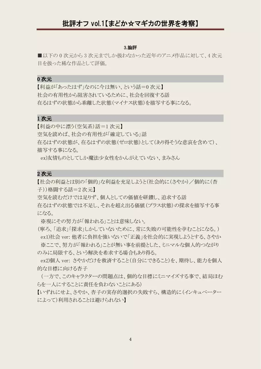 Page 4 of 5, 第一回批評オフ・レジュメ ver.1.0