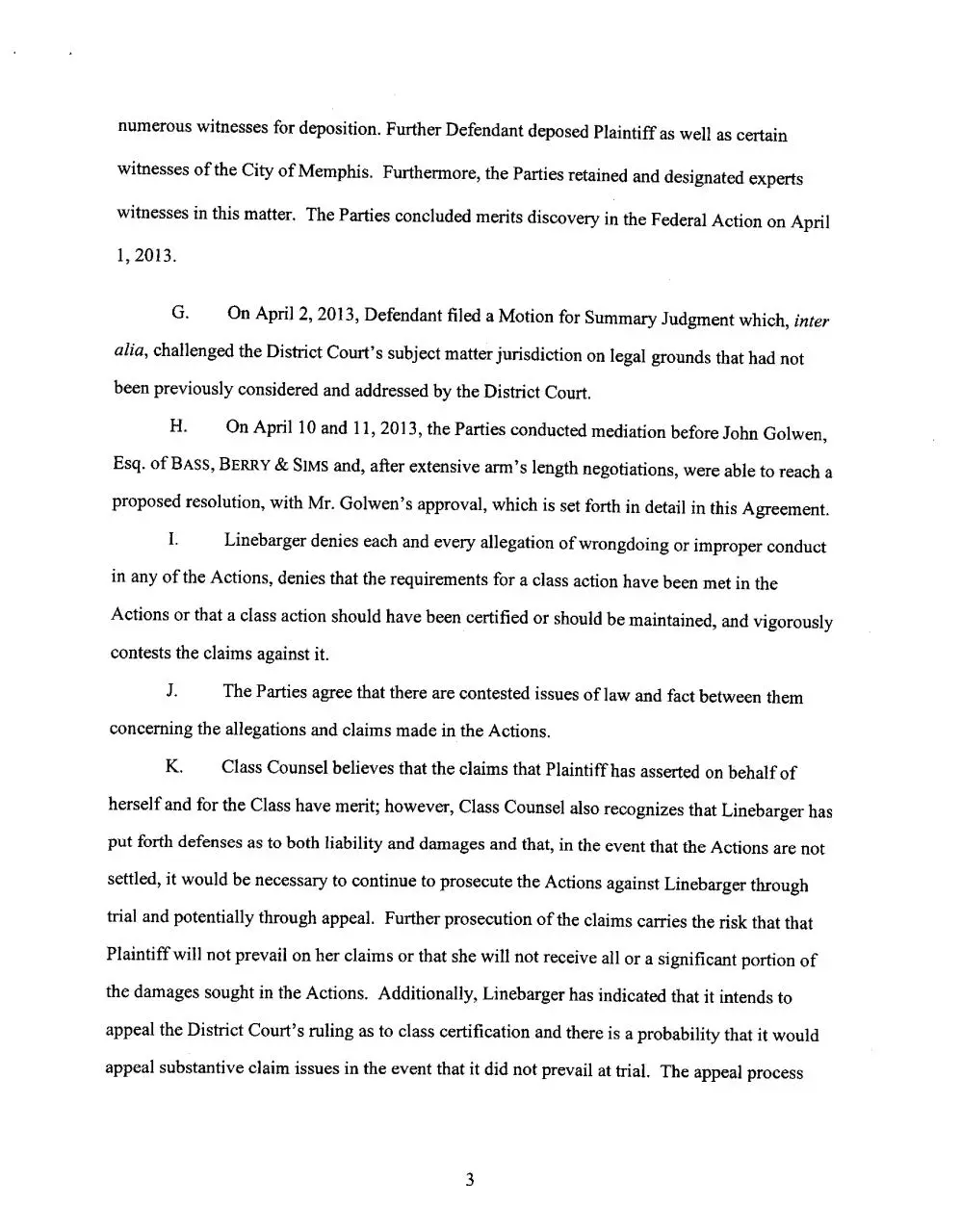 Page 3 of 64, Class Action Settlement Agreement