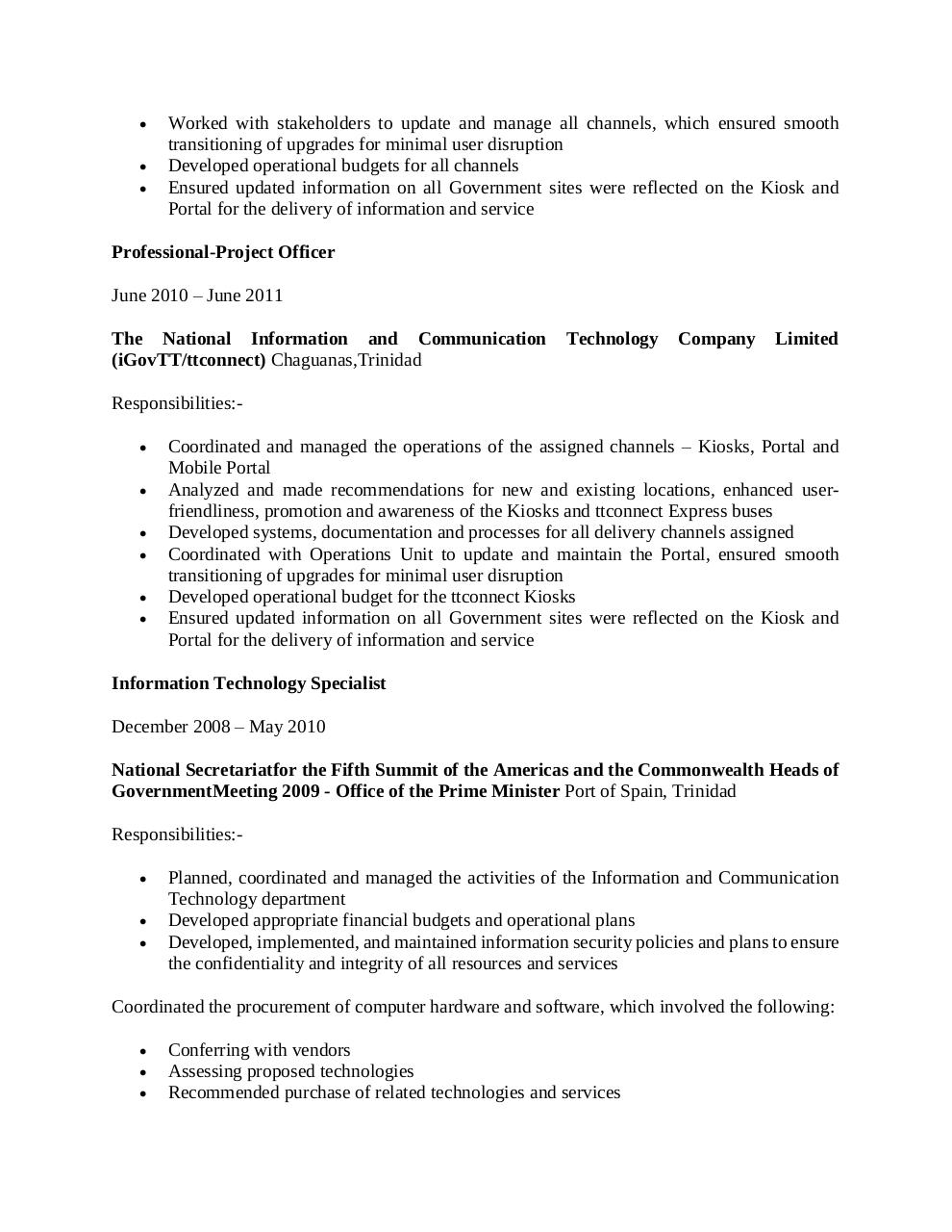Document preview G Albert's Work Experience.pdf - page 2/3