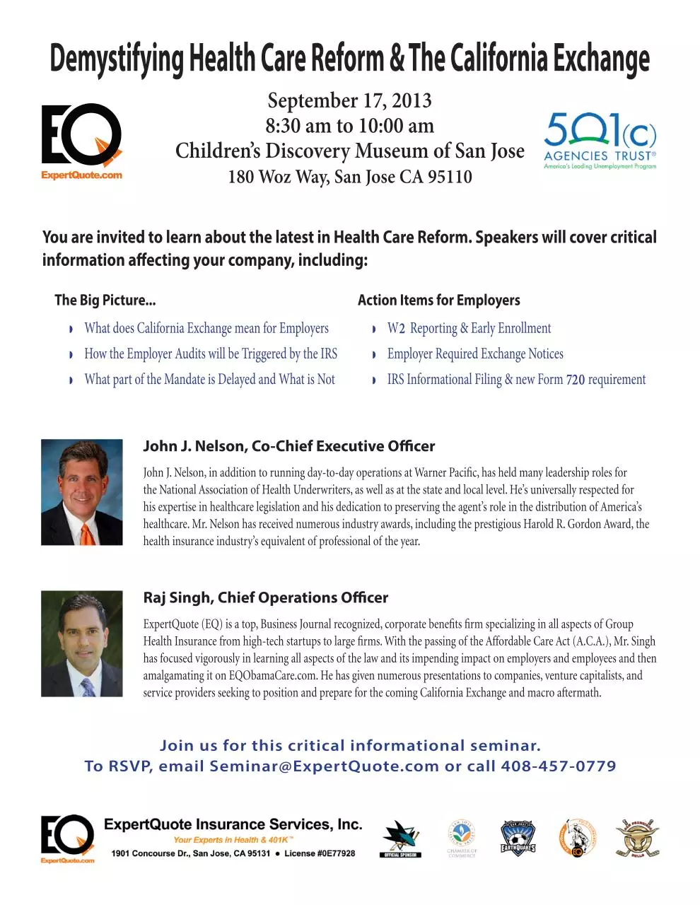 Page 1 of 1, September 17th Seminar Brochure