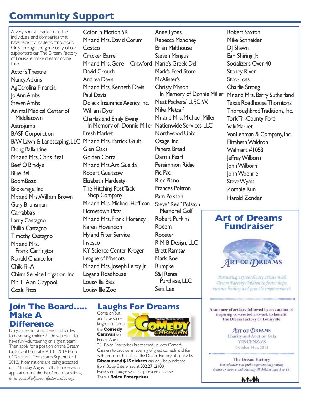 Document preview The Dream Connection - 2013 Summer Newsletter.pdf - page 3/4