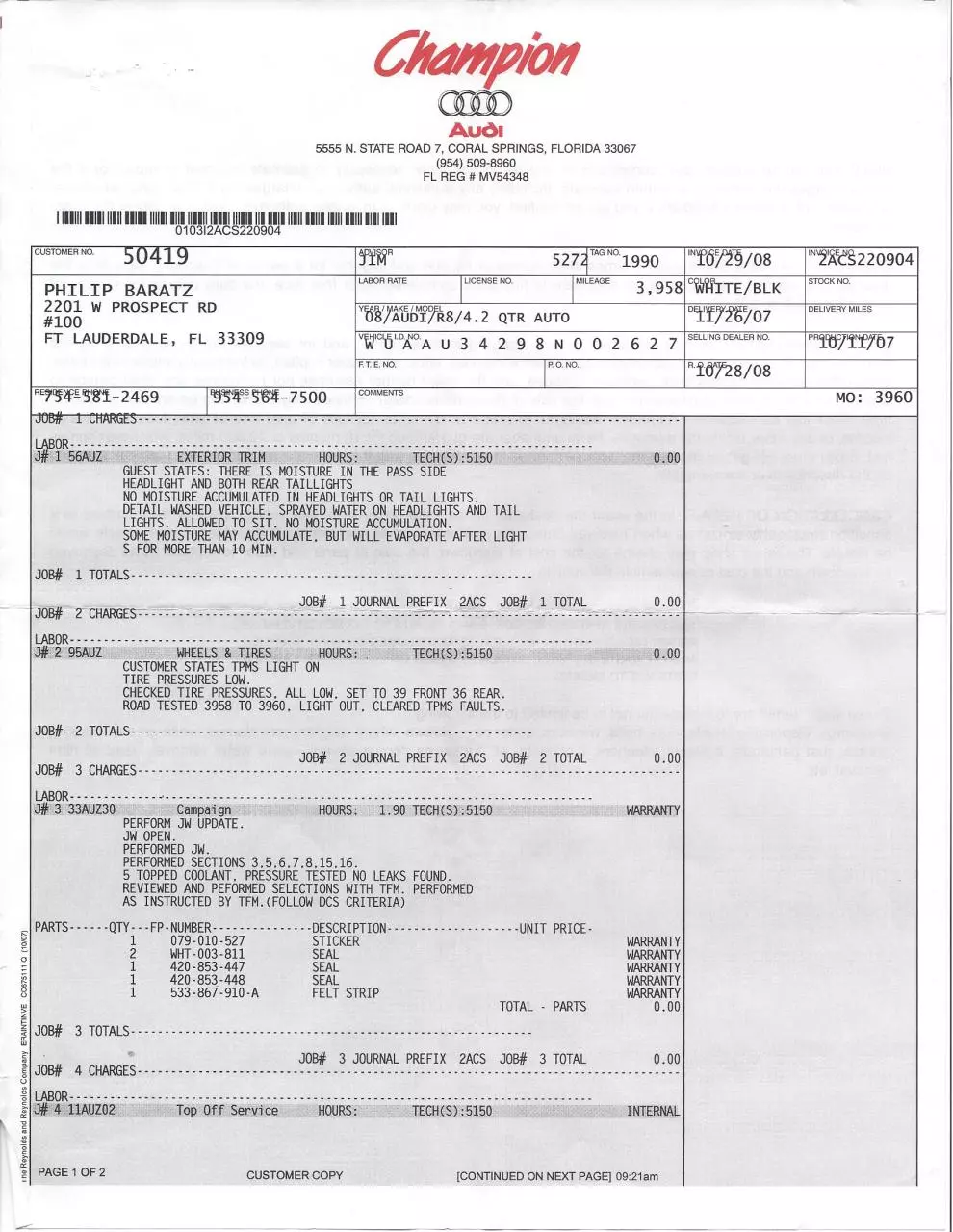 Page 1 of 28, Service records
