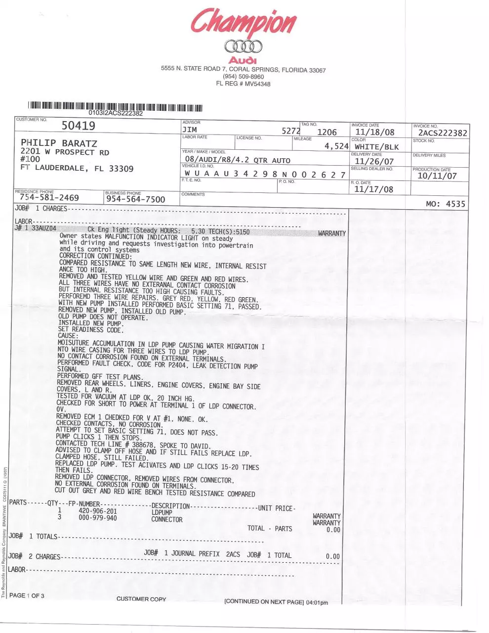 Page 3 of 28, Service records