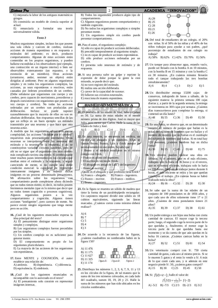 UNMSM - Solucionario AdmisiÃ³n 2014 - I (SÃ¡bado).pdf - page 2/9