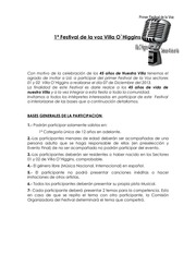 Page 1, Bases Festival Villa O`higgins