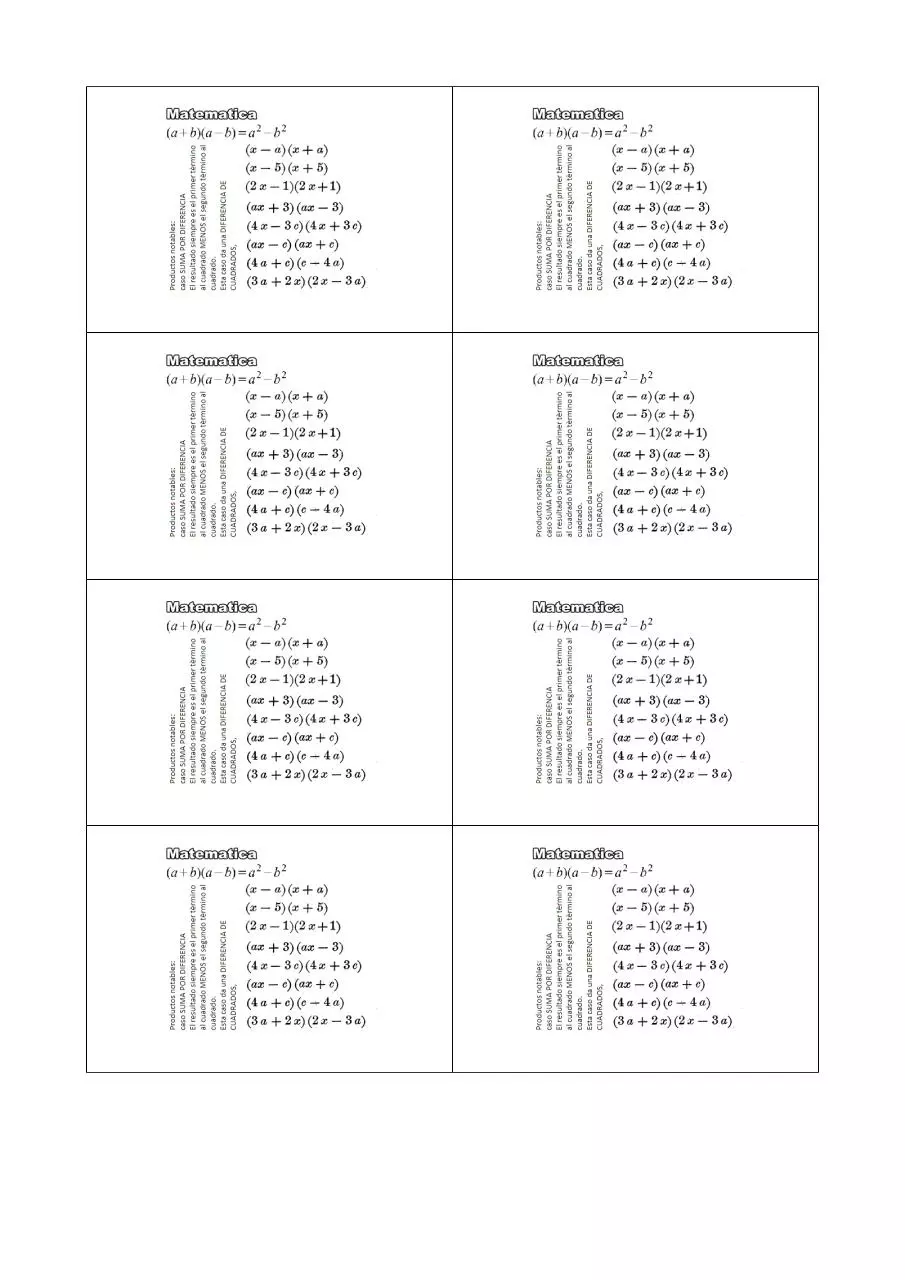 Page 1 of 1, algebra productos notables 02 suma por diferencia