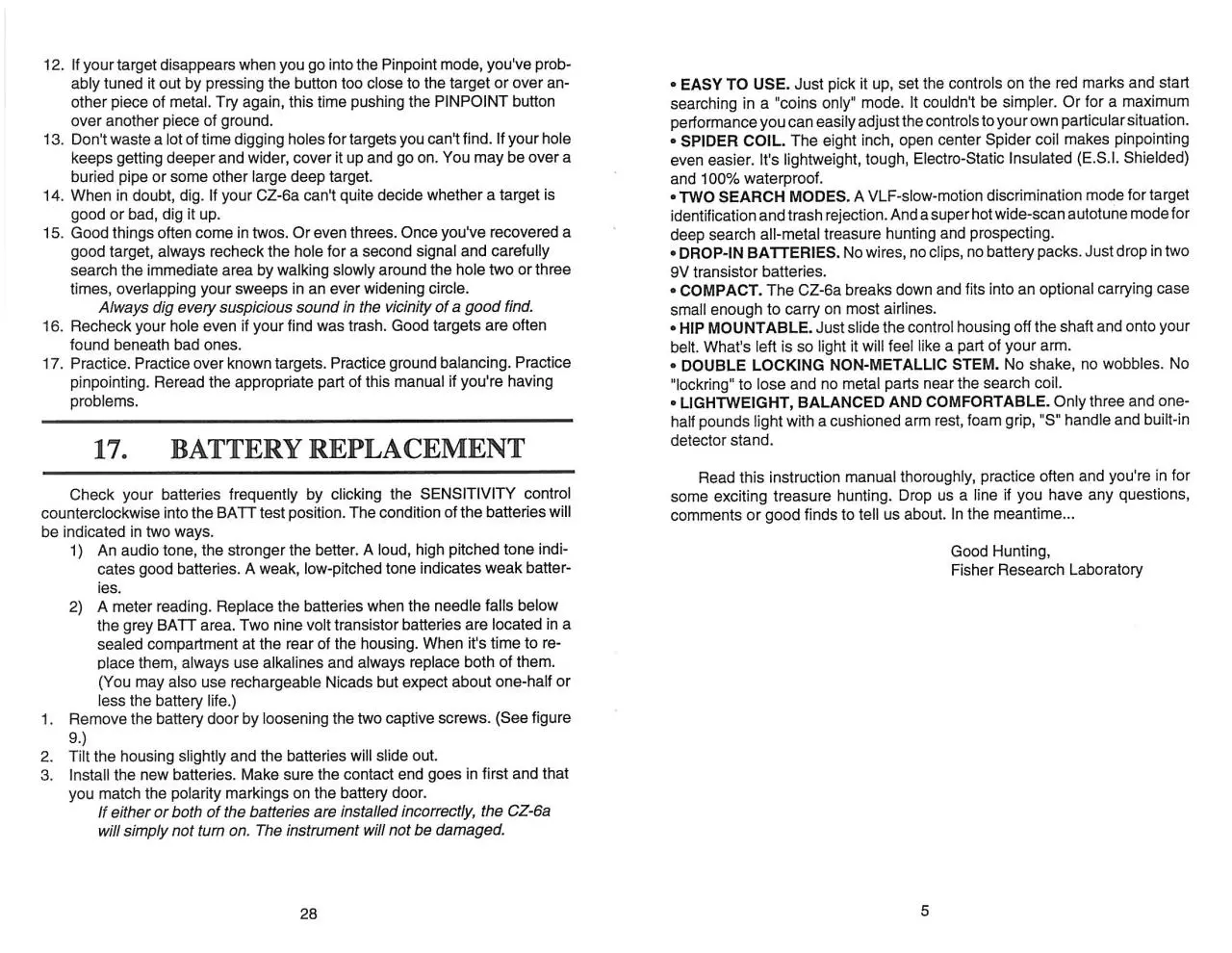 Page 5 of 16, CZ6A MANUAL