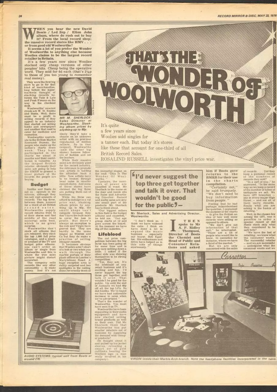 Page 1 of 2, Record Mirror 1976 Woolworths's