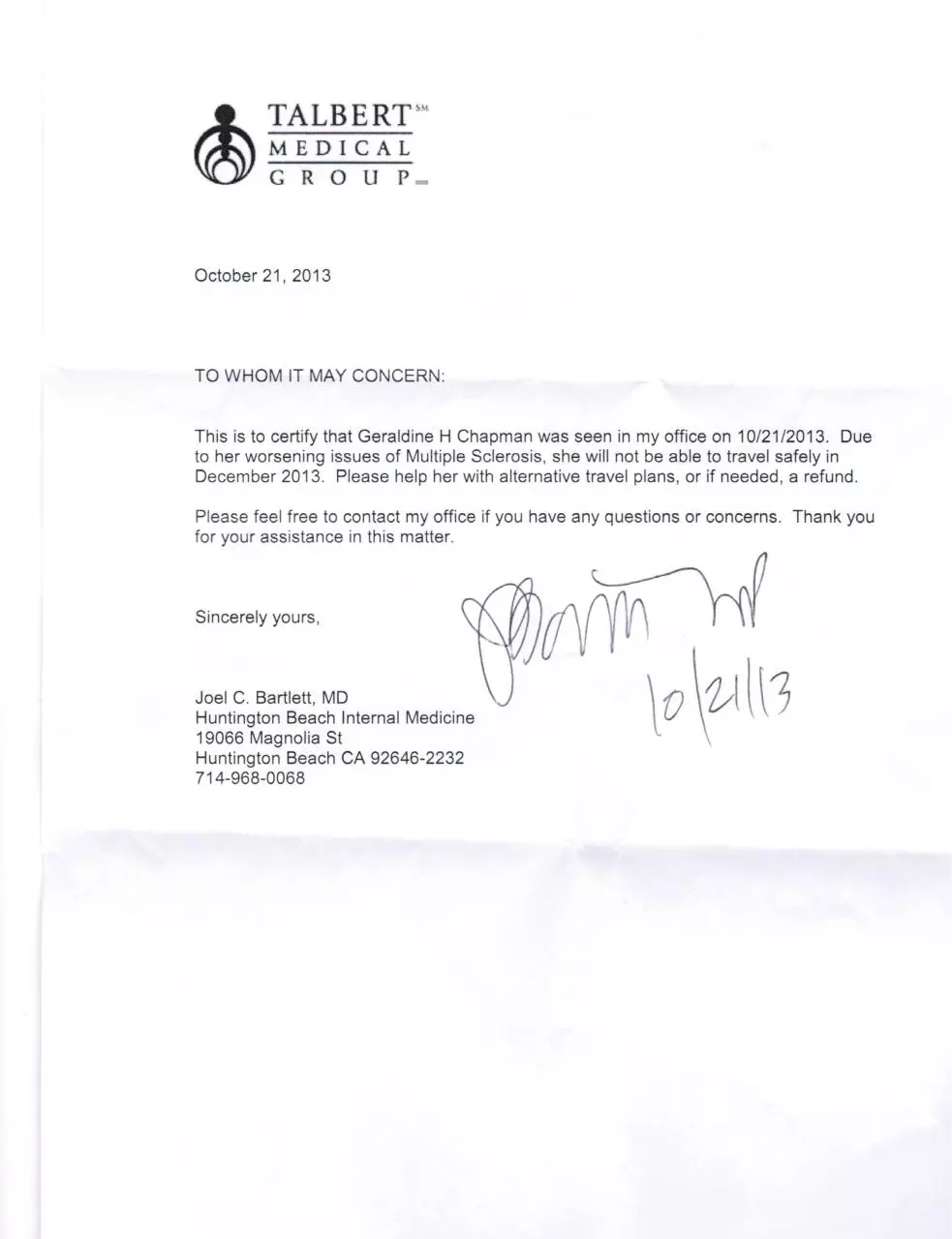 Page 1 of 1, CCF10212013 00000