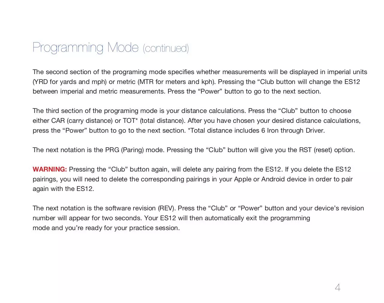 Page 5 of 18, ES12 User Manual