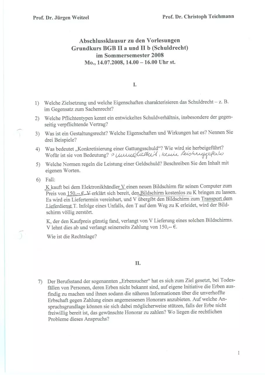 Page 1 of 15, Weitzel, Teichmann SS2008