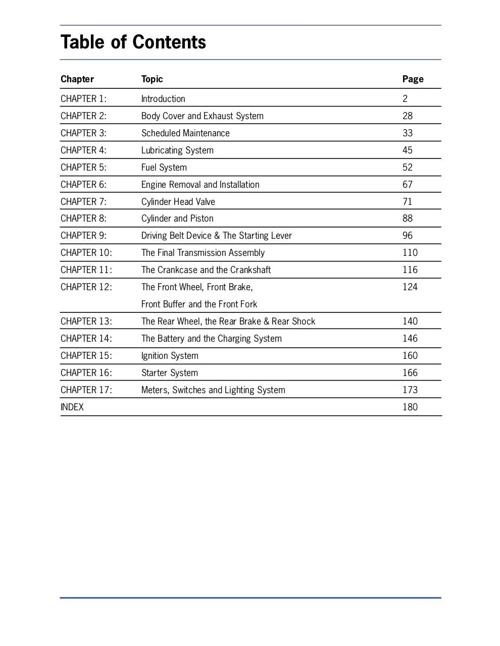 Page 3 of 200, Baotian Service manual