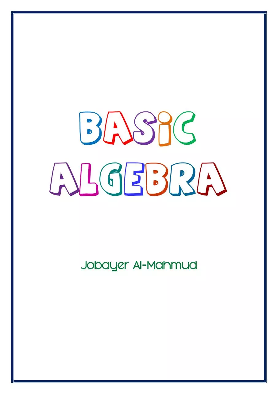 Page 1 of 44, Basic Algebra