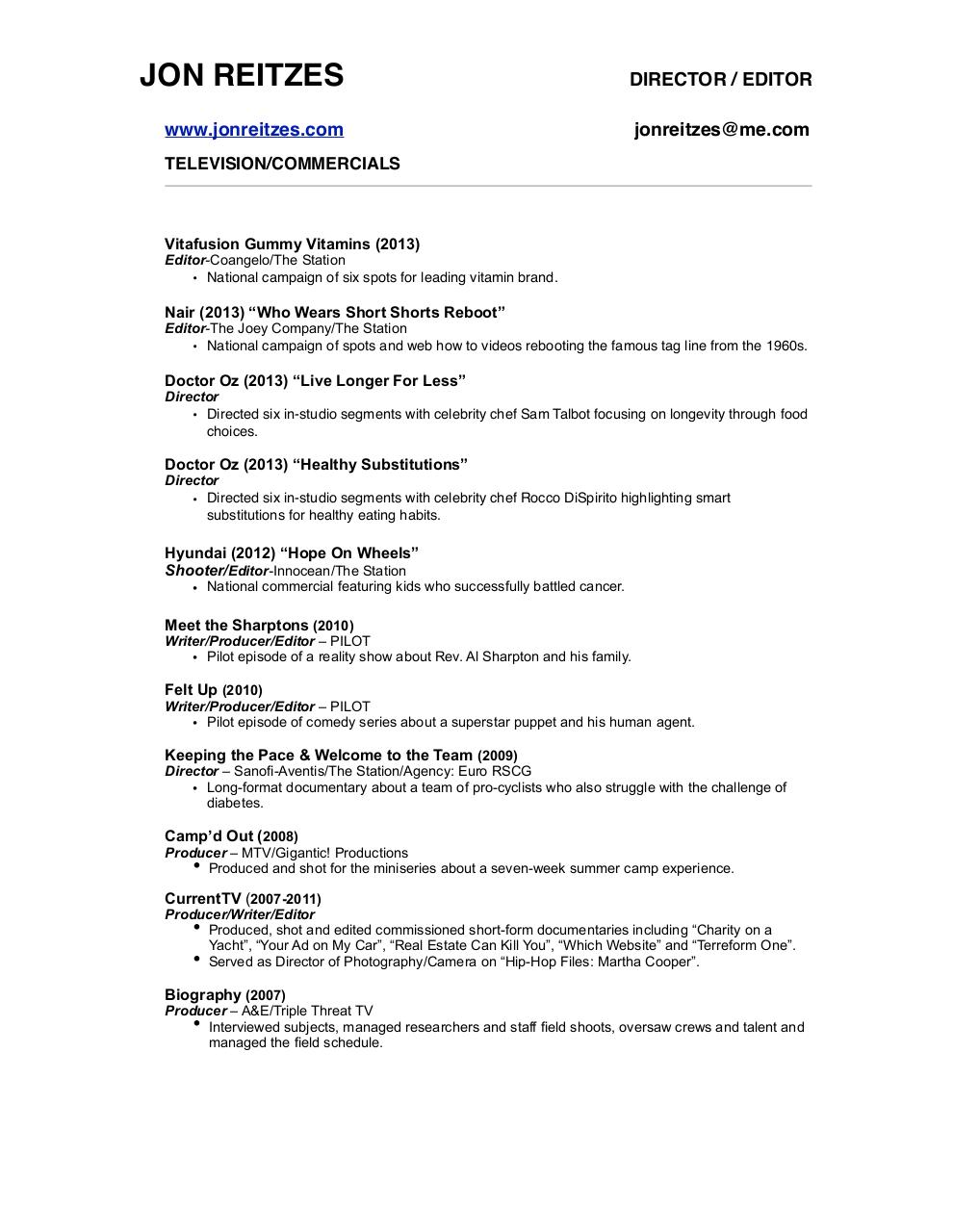 Document preview JonReitzesResumeNovember2013.pdf - page 1/3