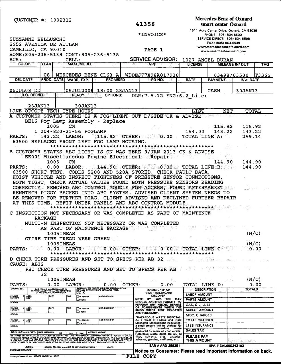 Page 1 of 37, Service records