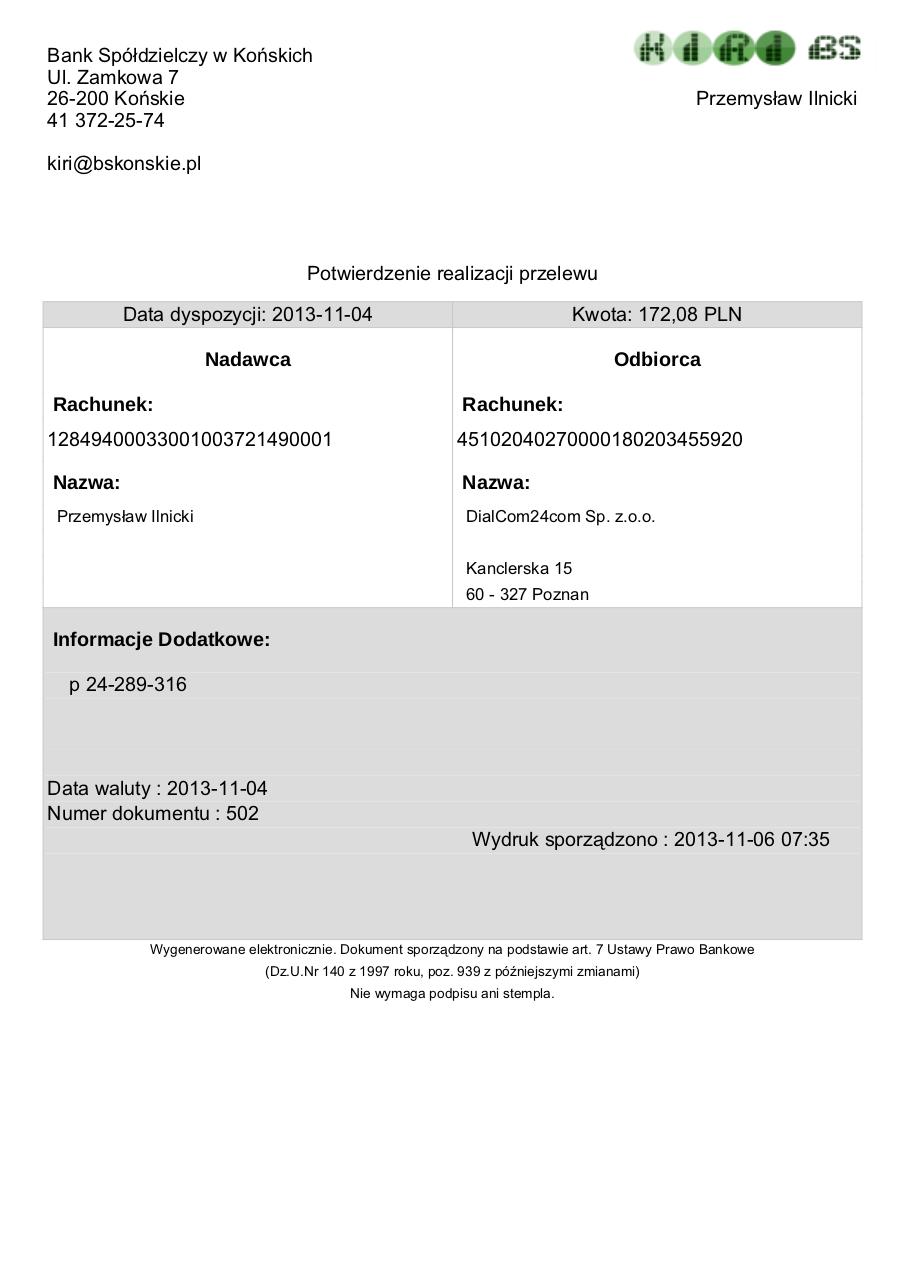 Document preview Operacja z dnia  Nr dok 5022013-11-04 (1).pdf - page 1/1