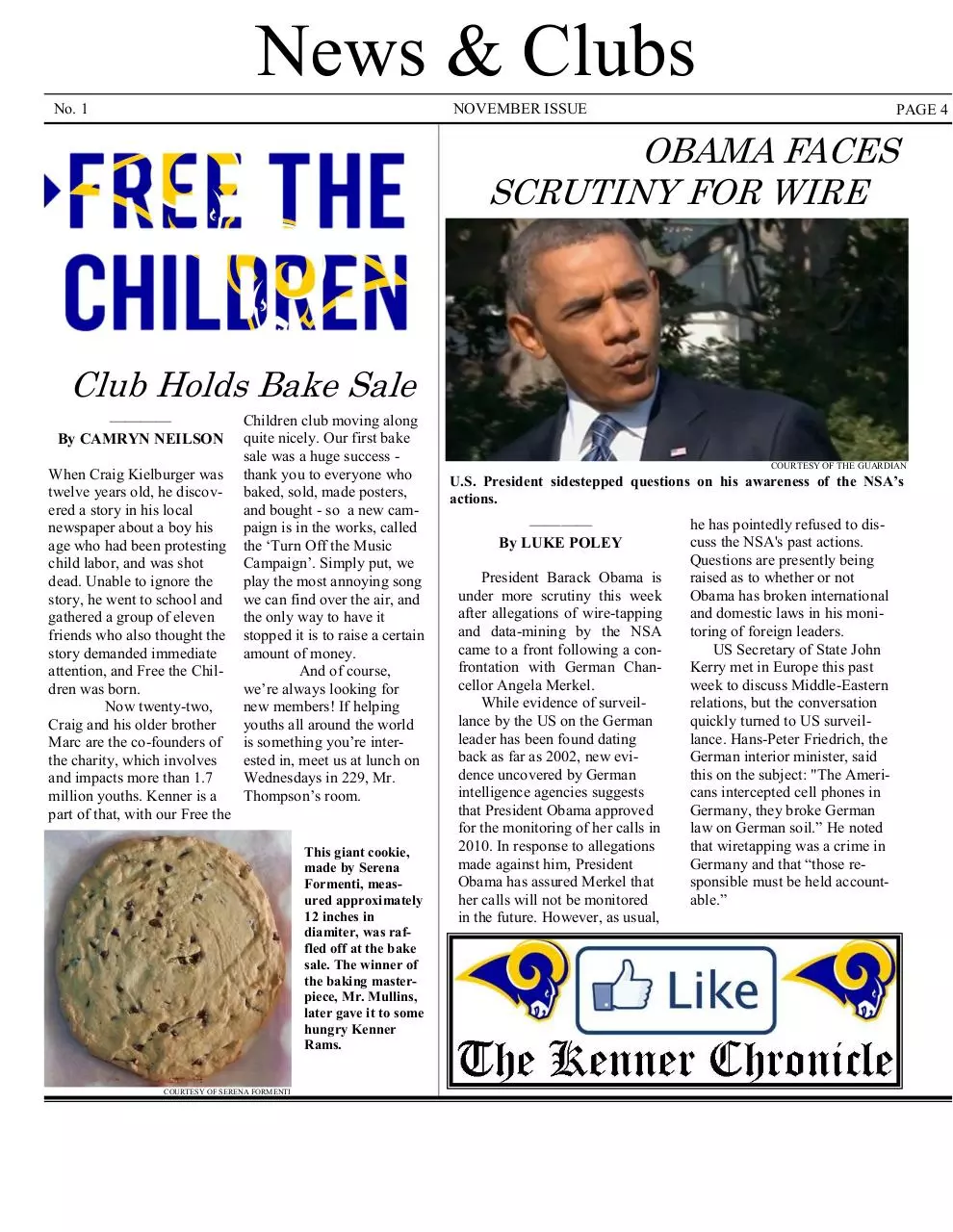 Page 4 of 8, Kenner Chronicle November Issue