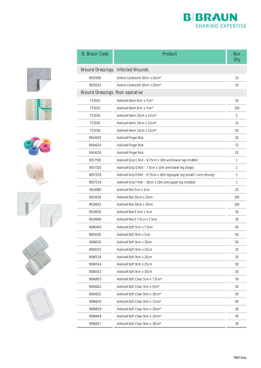Document preview B Braun 2014 Product Reference Guide_Wound and Skin Care.pdf - page 3/4