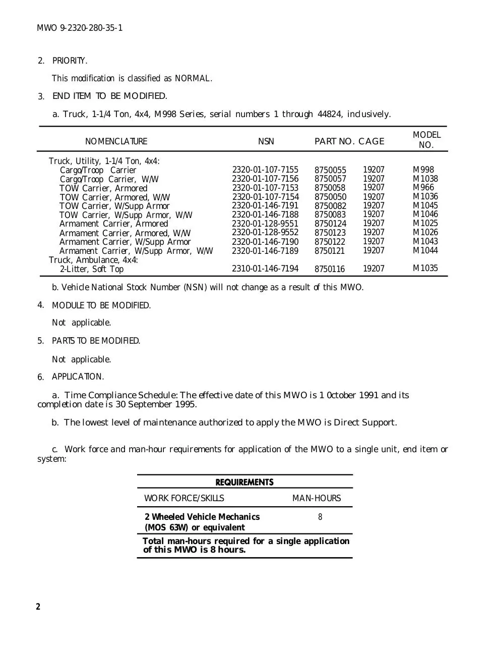 Page 2 of 20, MWO brake retrofit