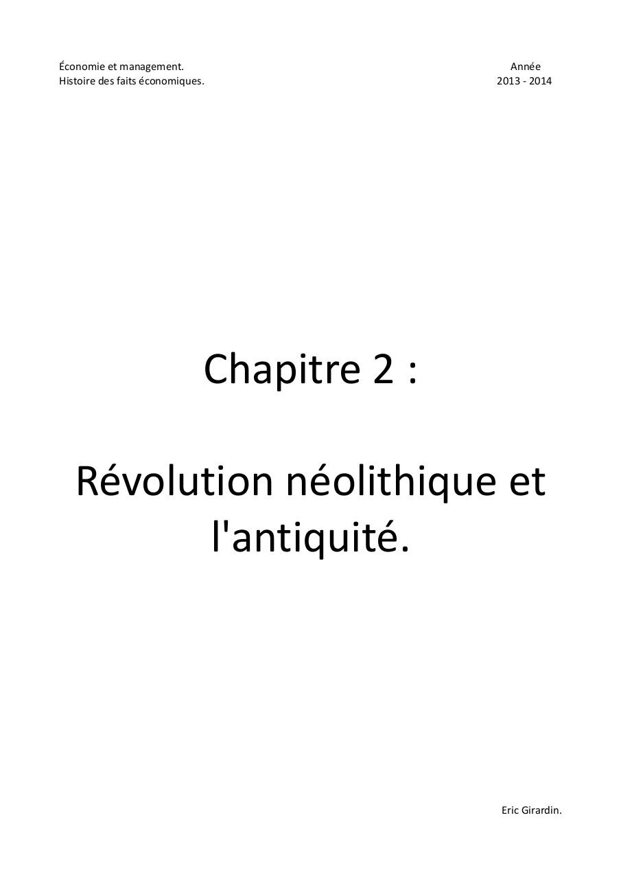 Chapitre 2 - RÃ©volution nÃ©olithique et l'antiquitÃ©.pdf - page 1/12