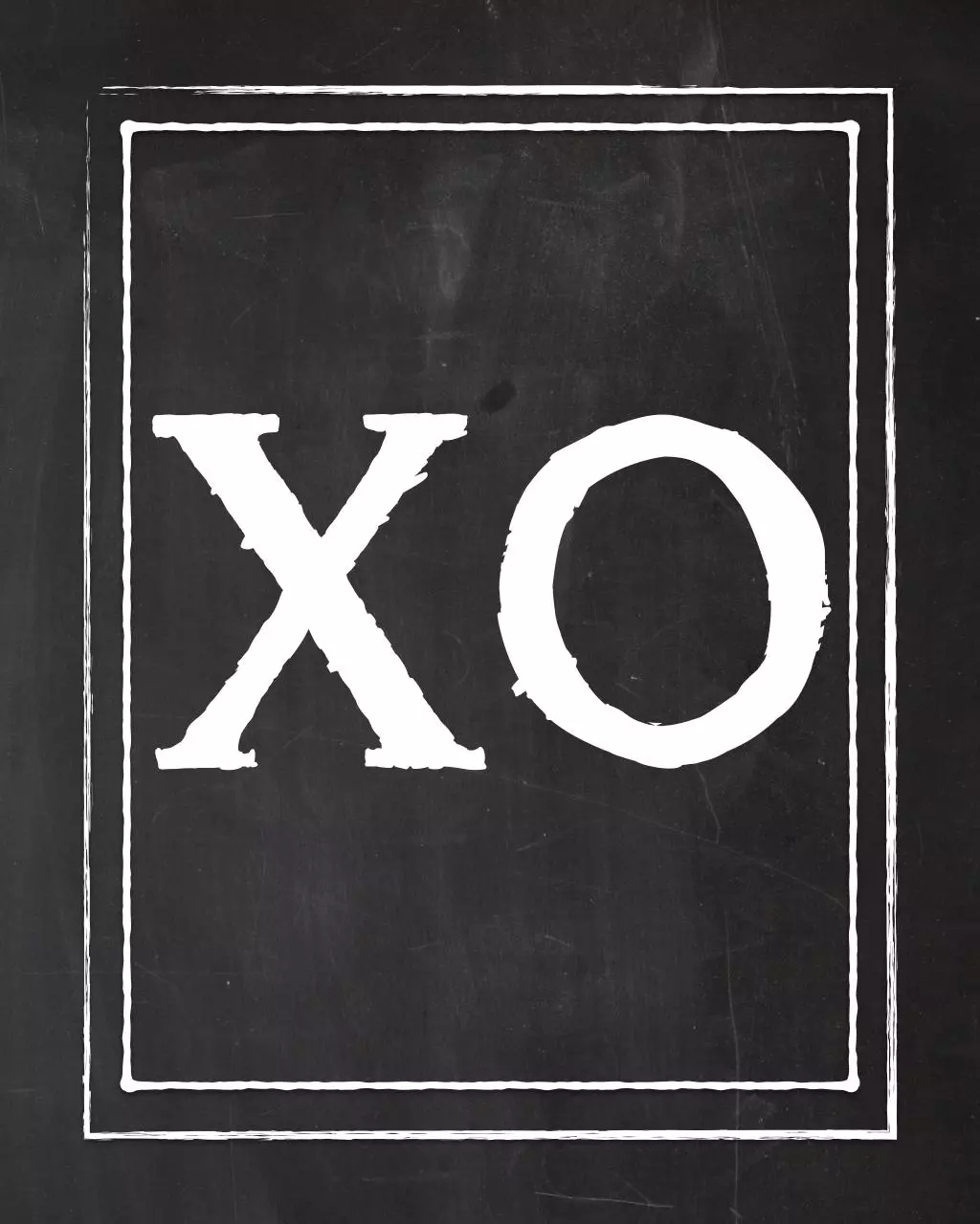 Page 1 of 1, XO Chalk 8x10