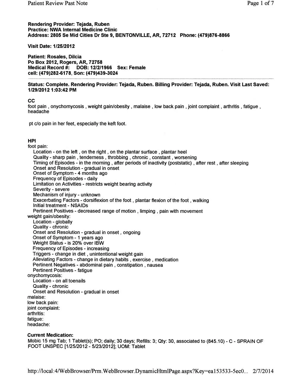 Page 1 of 110, Dr. Tejada Full Set