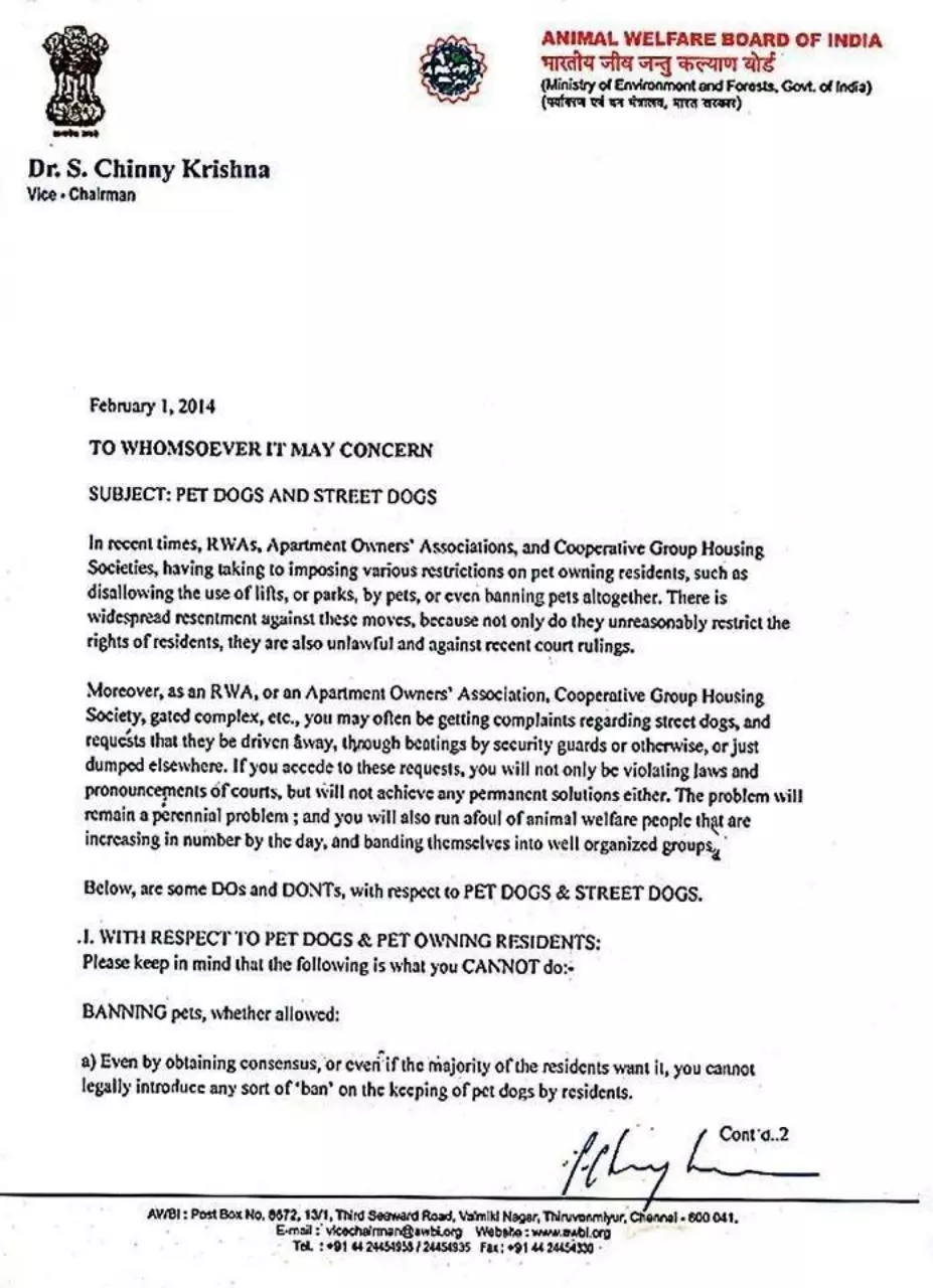 Page 1 of 5, Animal Welfare Board India