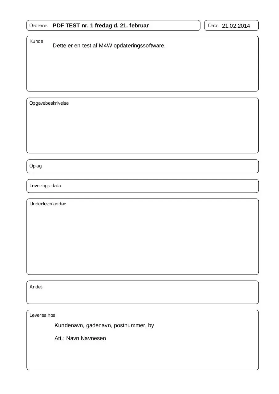 Page 1 of 1, M4W test 1