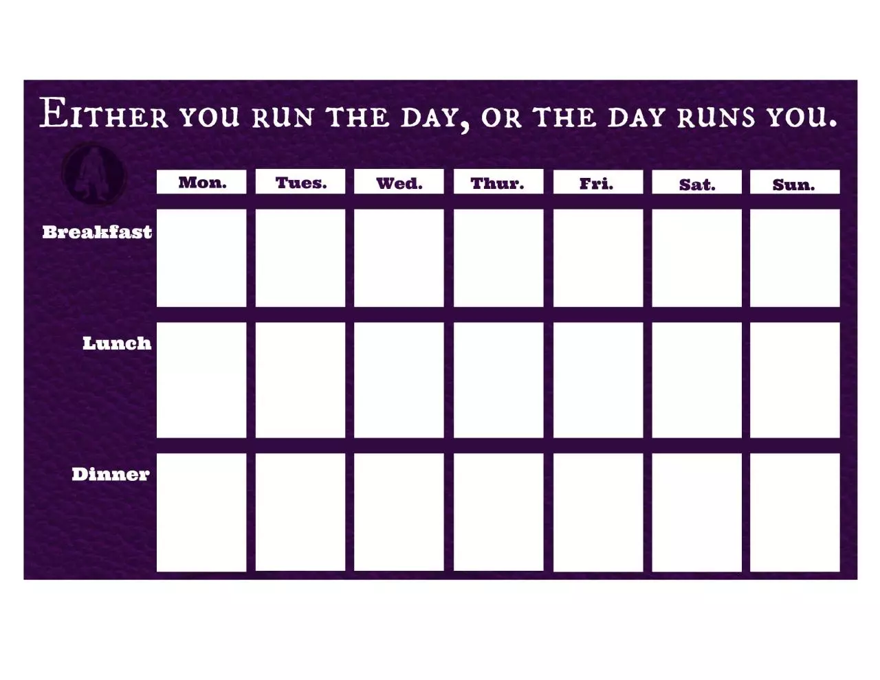 Page 1 of 1, Caveman Weekly Planner