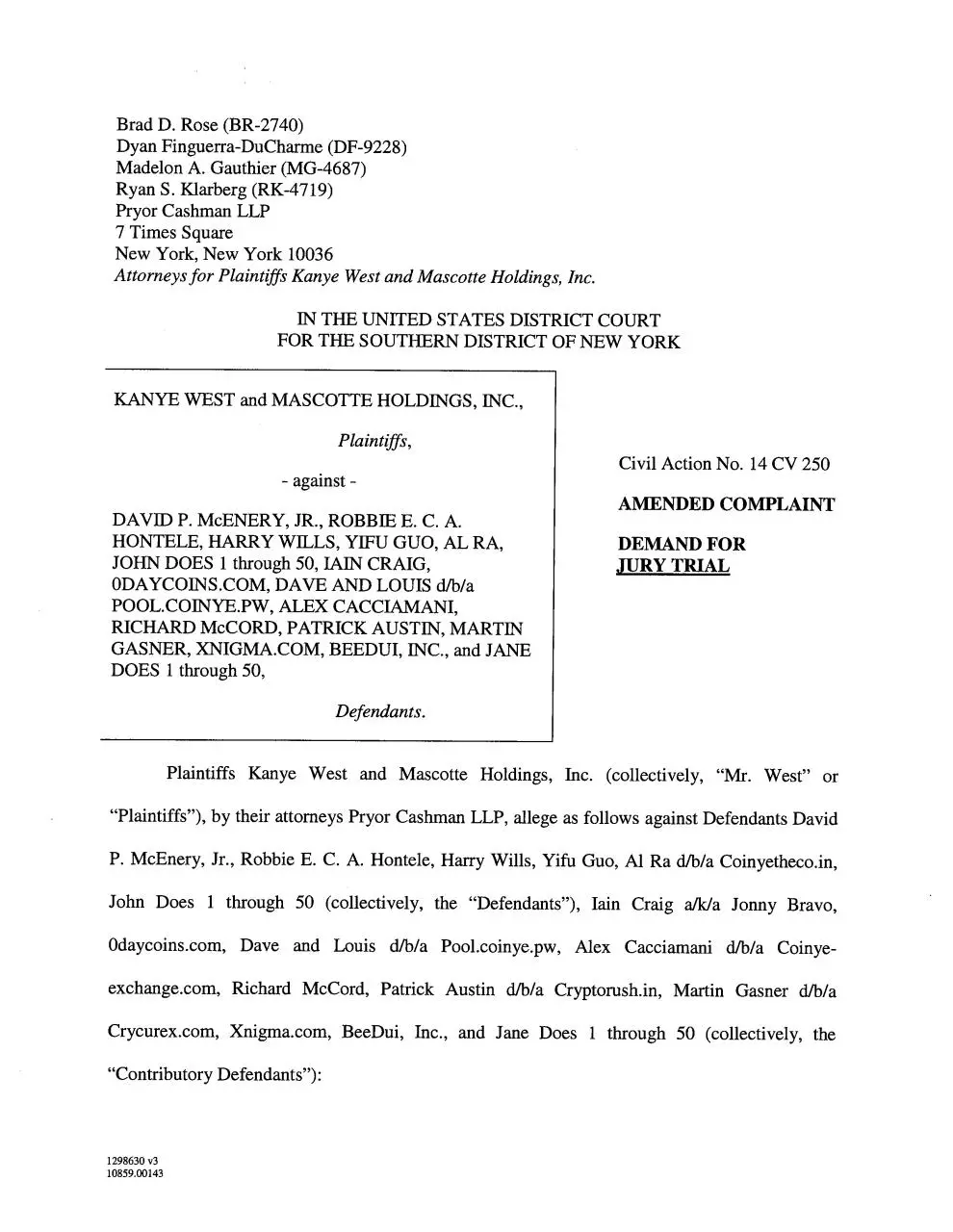 Page 1 of 50, Amended Complaint