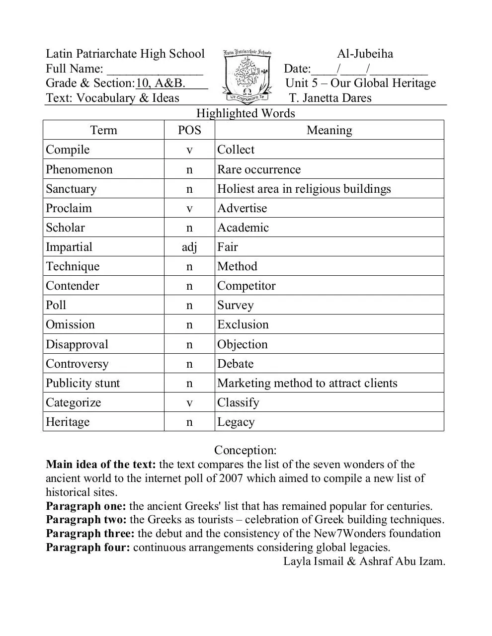 Document preview - Copy of Unit 5 vocabs .pdf - Page 1/1