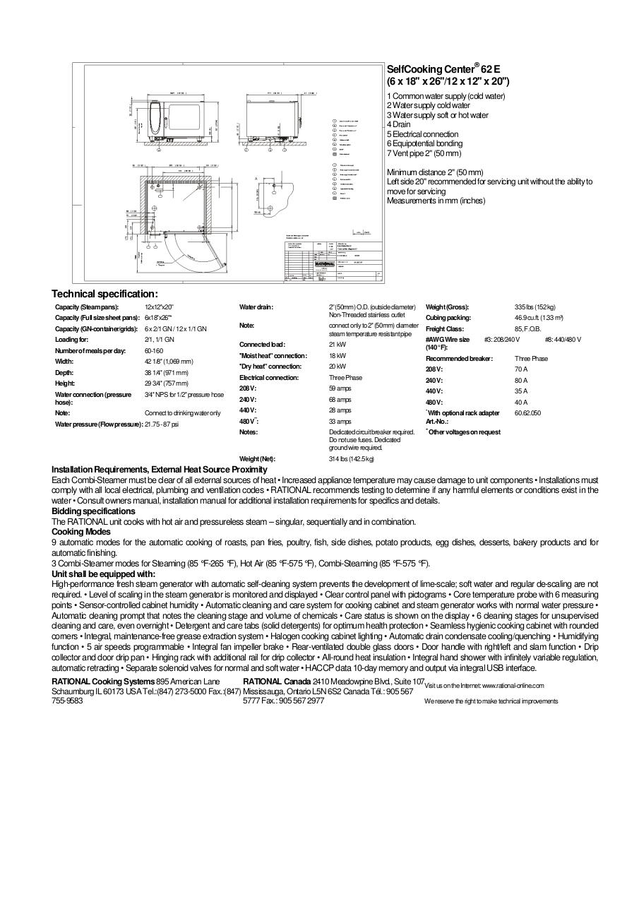 Document preview Specification_Data_sheet_SelfCooking_Center_62_E.pdf - page 2/2