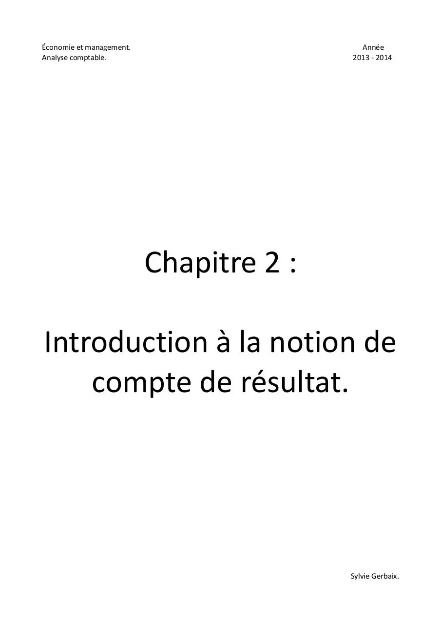 Page 1 of 4, Chapitre 2 Notion de compte de résultat