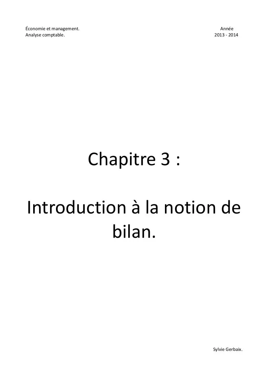 Page 1 of 4, Chapitre 3 Introduction à la notion de bilan