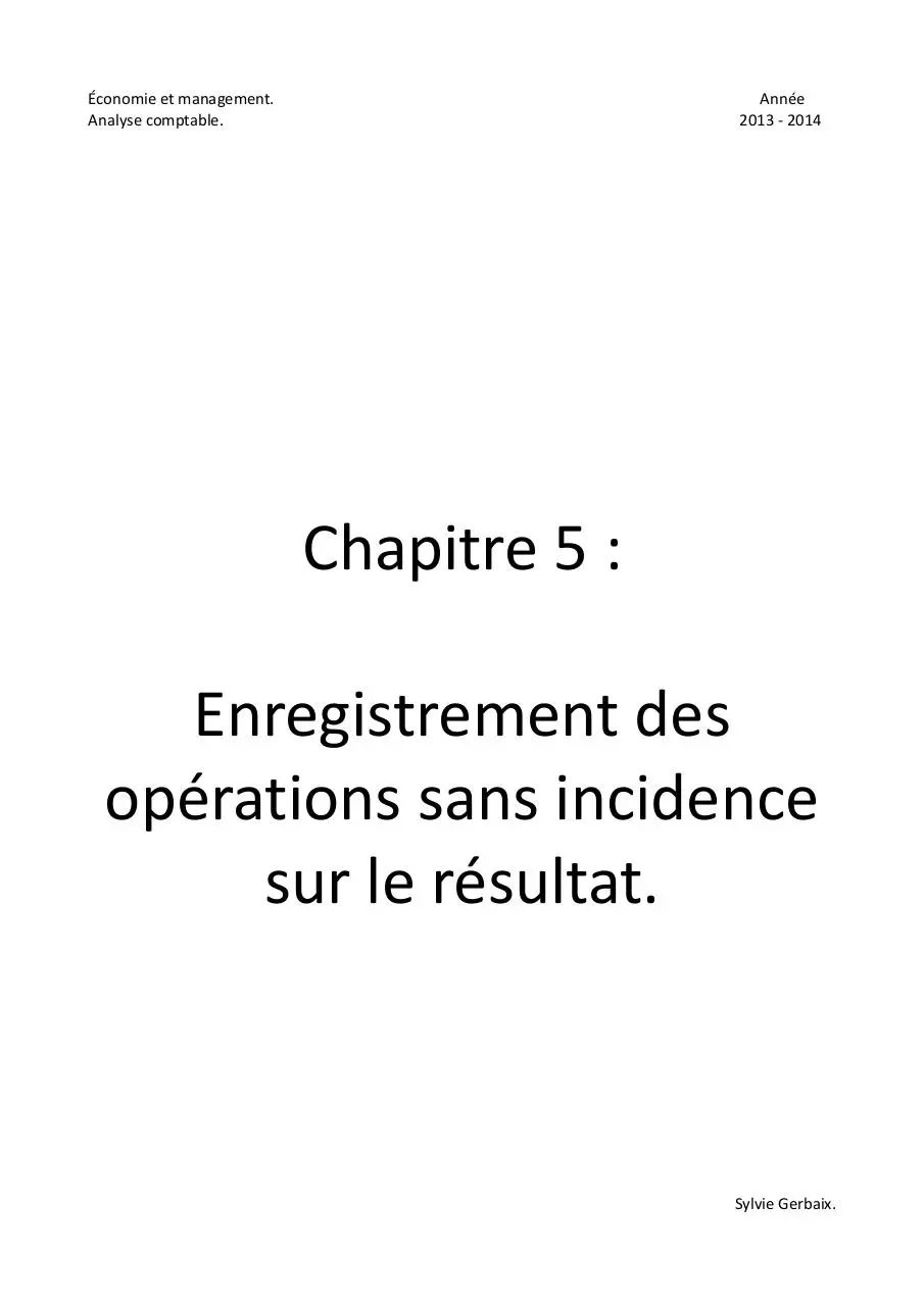 Page 1 of 3, Chapitre 5 Enregistrement des opérations sans incidence