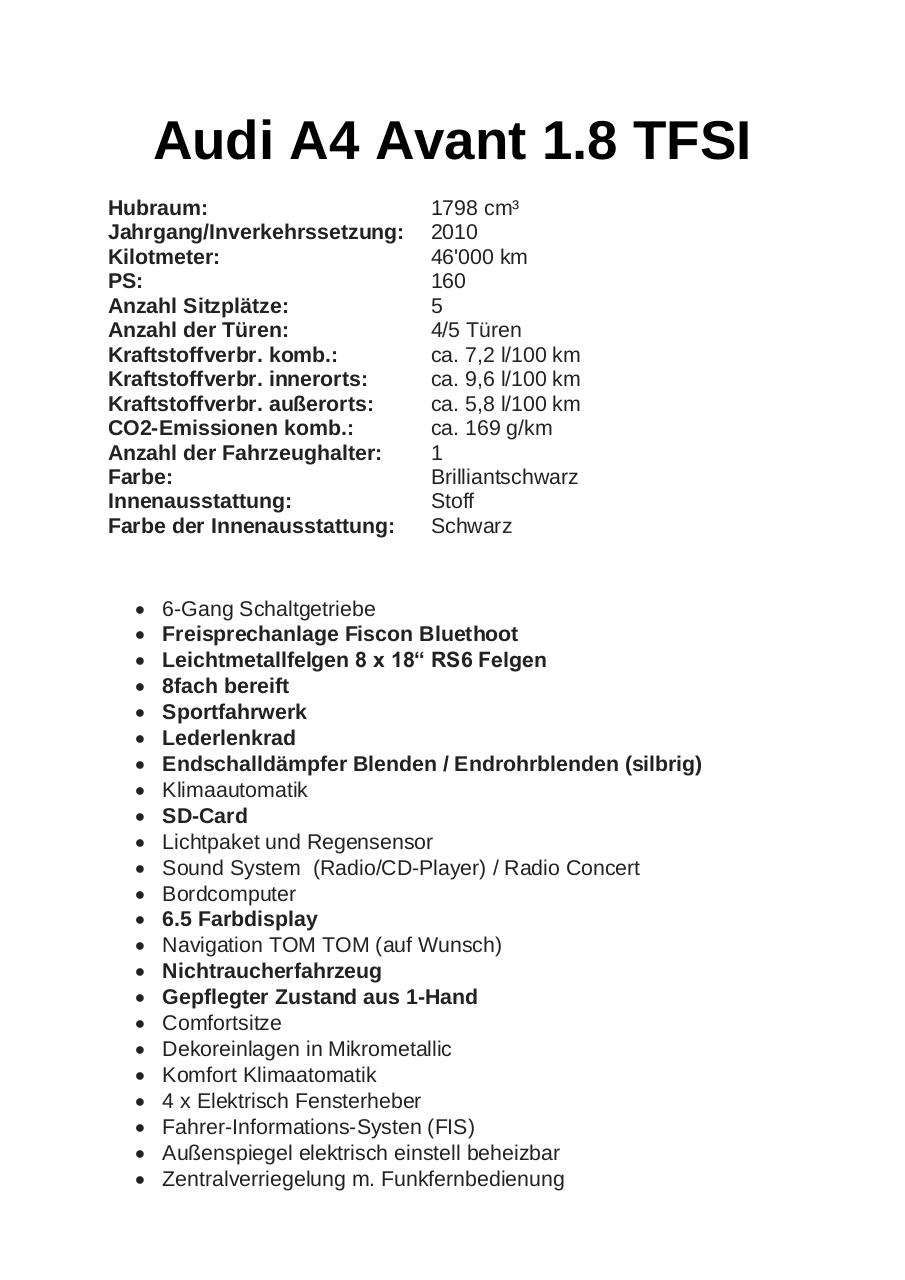 Audi A4 Avant Verkauf ohne Preis.pdf - page 1/10