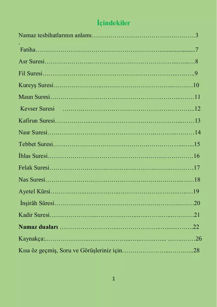 Page 1 of 28, Namaz Sureleri Yeni Tam baskı