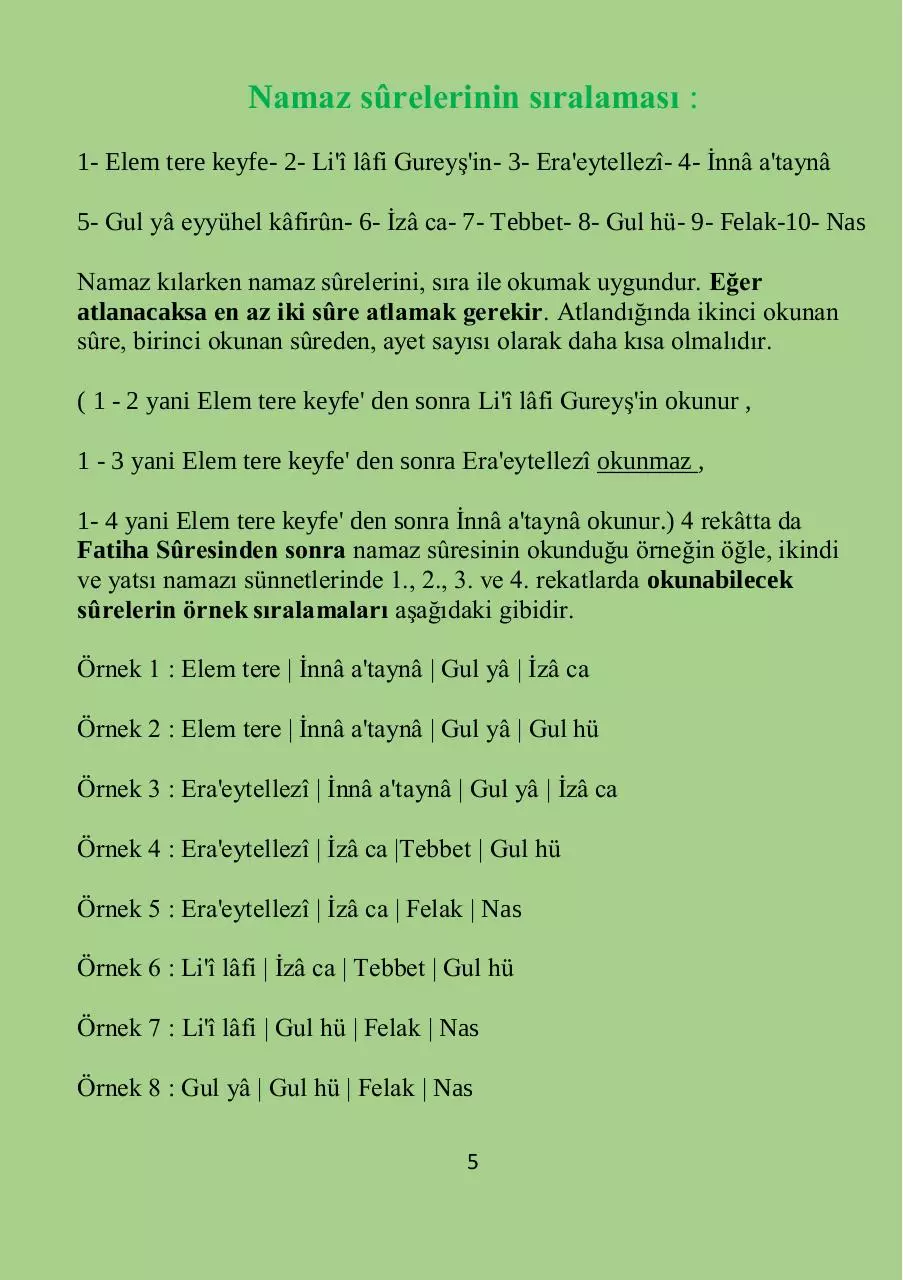Page 5 of 28, Namaz Sureleri Yeni Tam baskı