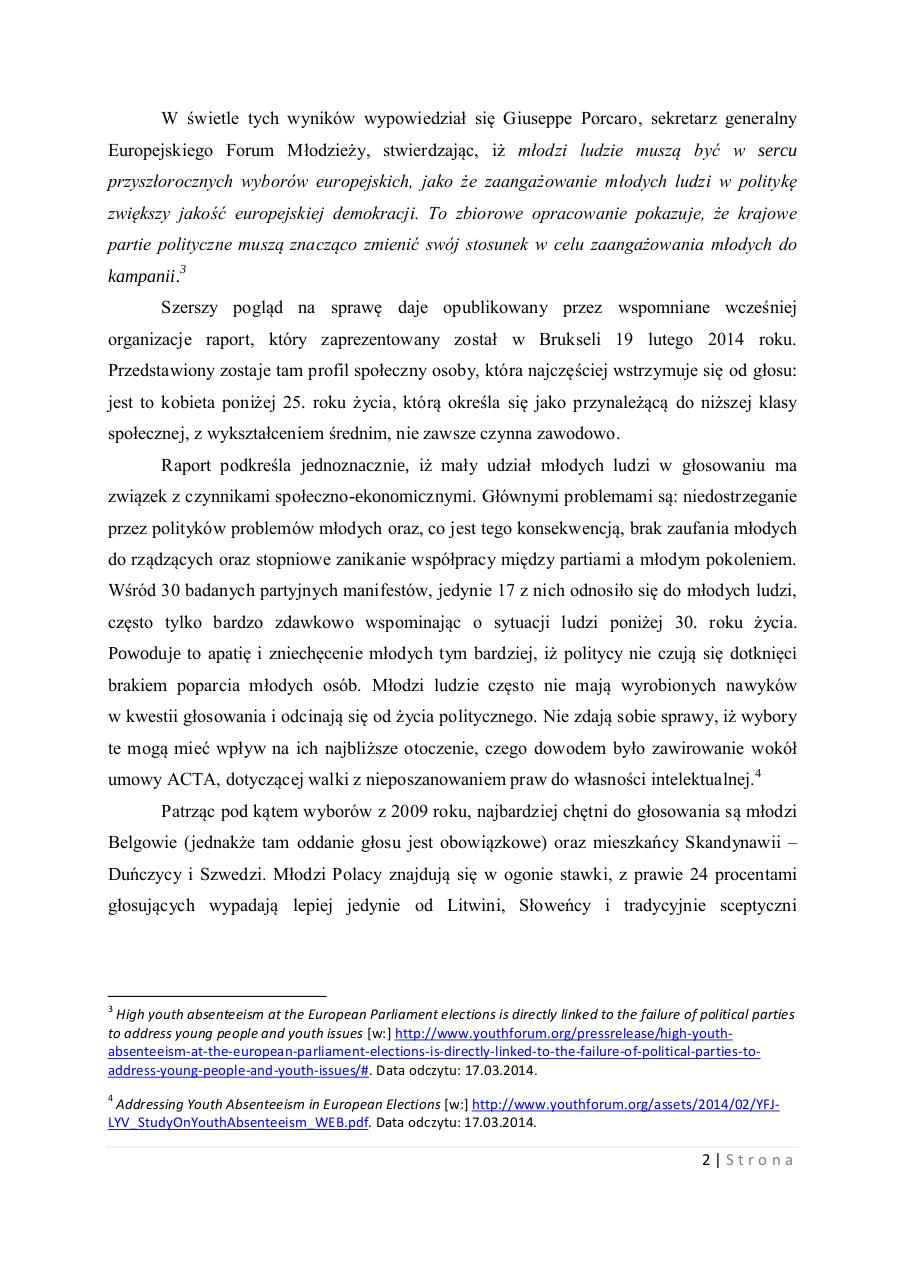 Document preview MÅ‚odzi a wybory do Parlamentu Europejskiego.pdf - page 2/3