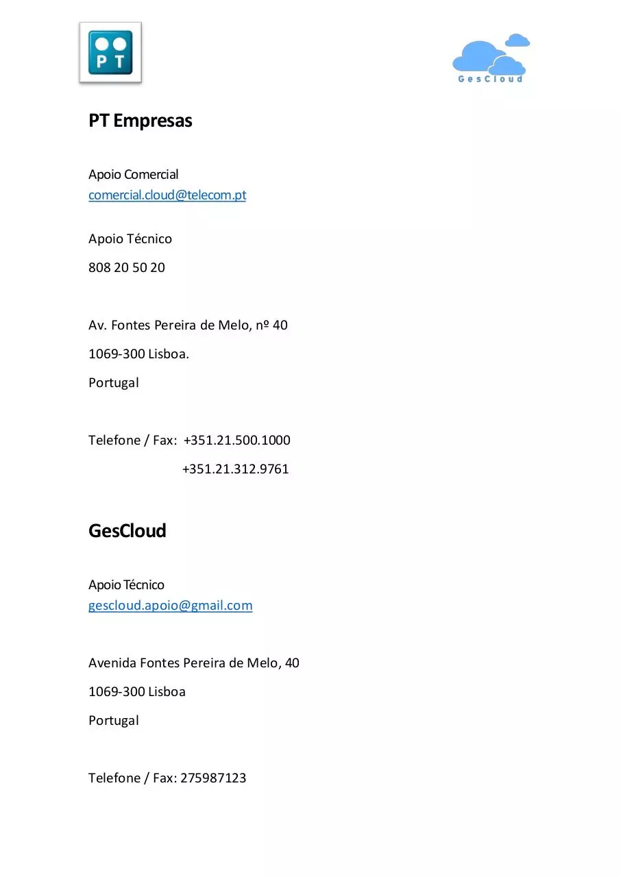 Page 1 of 1, Contactos