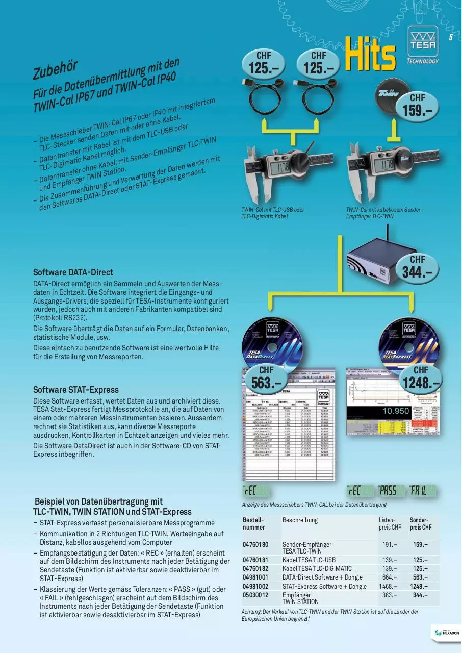 Page 5 of 16, 15 TESA Hits 2014 1 DE CHF VCH