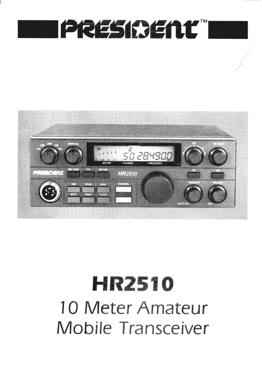 Page 1 of 23, HR 2510 manual with schematic